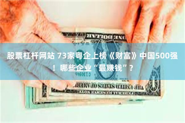 股票杠杆网站 73家粤企上榜《财富》中国500强！哪些企业“最赚钱”？