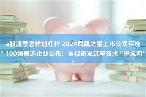 a股股票怎样加杠杆 2024凤凰之星上市公司评选”100强候选企业公布：重视研发筑牢技术“护城河”