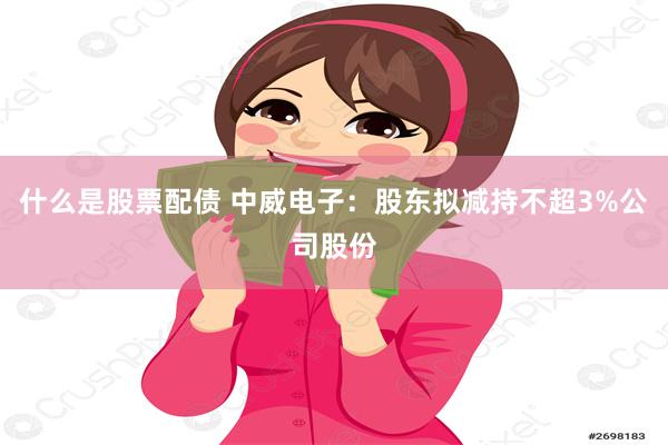 什么是股票配债 中威电子：股东拟减持不超3%公司股份