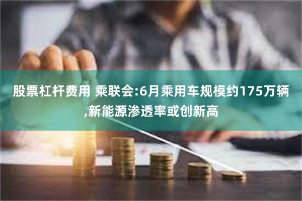 股票杠杆费用 乘联会:6月乘用车规模约175万辆,新能源渗透率或创新高