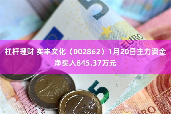 杠杆理财 实丰文化（002862）1月20日主力资金净买入845.37万元