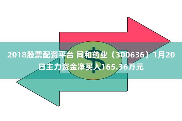 2018股票配资平台 同和药业（300636）1月20日主力资金净买入165.36万元